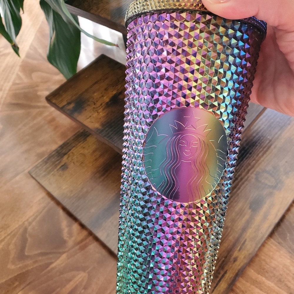 Starbucks Oil Slick Rainbow Iridescent Studded Tumbler 24 oz - Picture 3 of 9